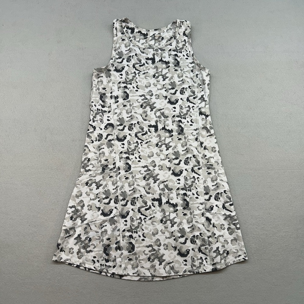 Avia Athletic A-Line Dress Girls Sz L 10-12 Casual Gray Tie Dye Summer Stretch